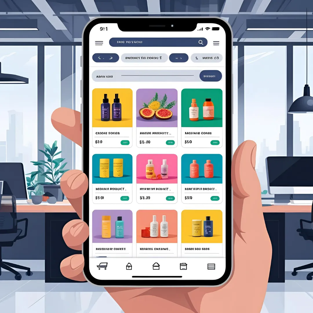 تصميم متجر إلكتروني للموبايل