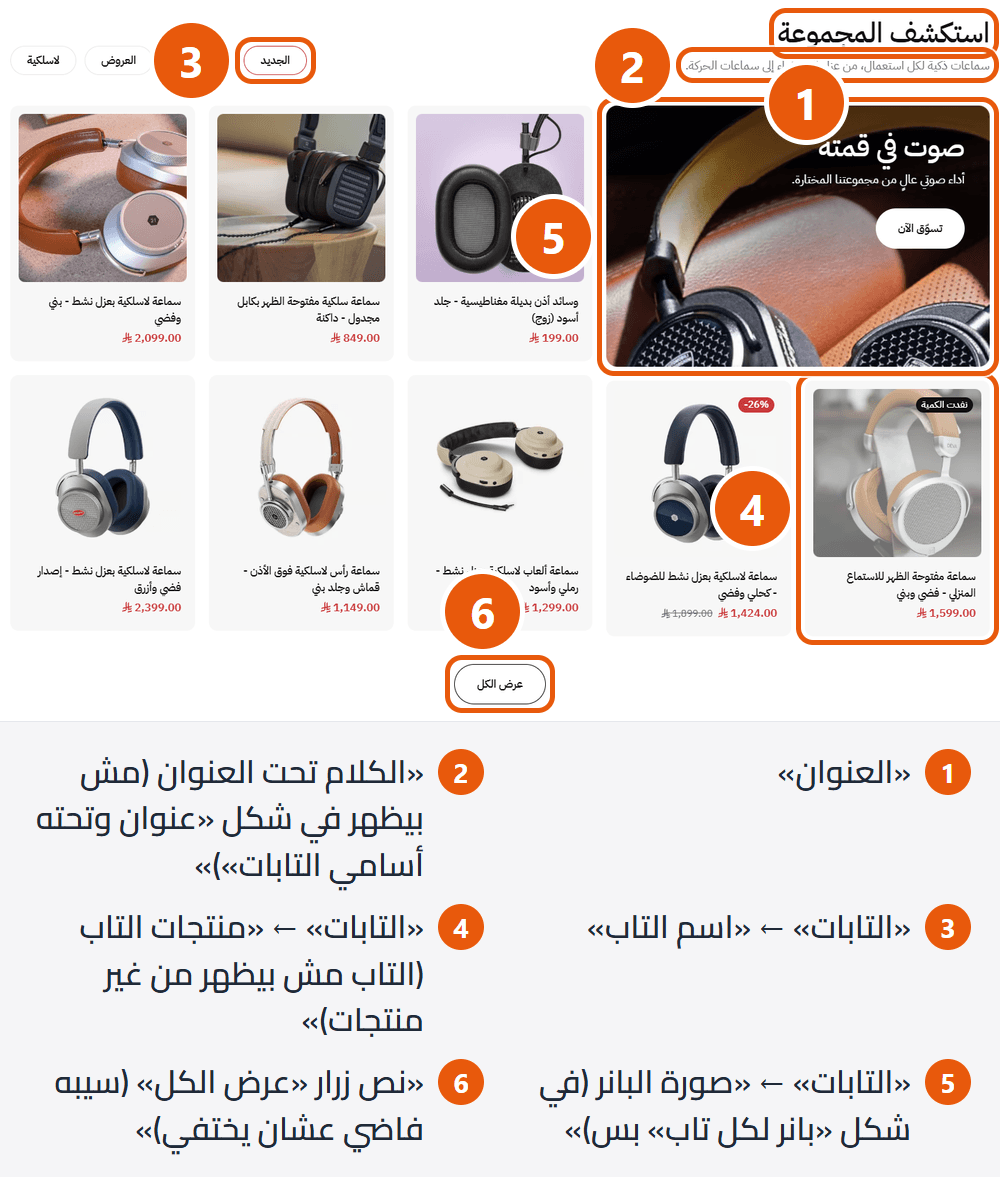 تابات المنتجات