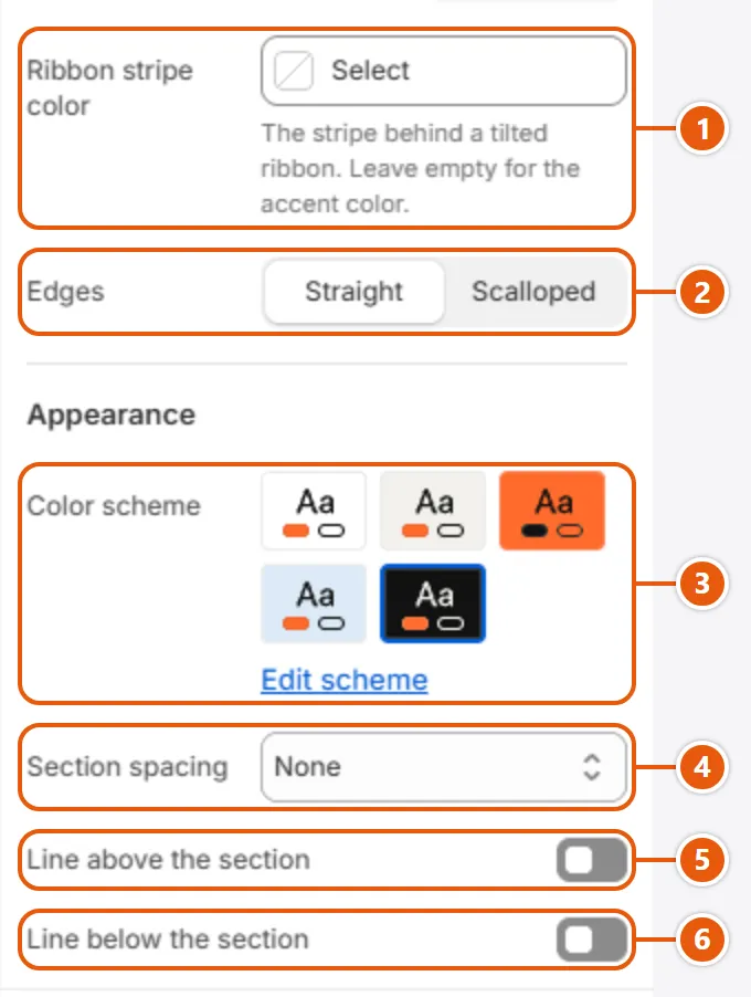 “Moving text” settings in the Shopify editor (3 of 3)