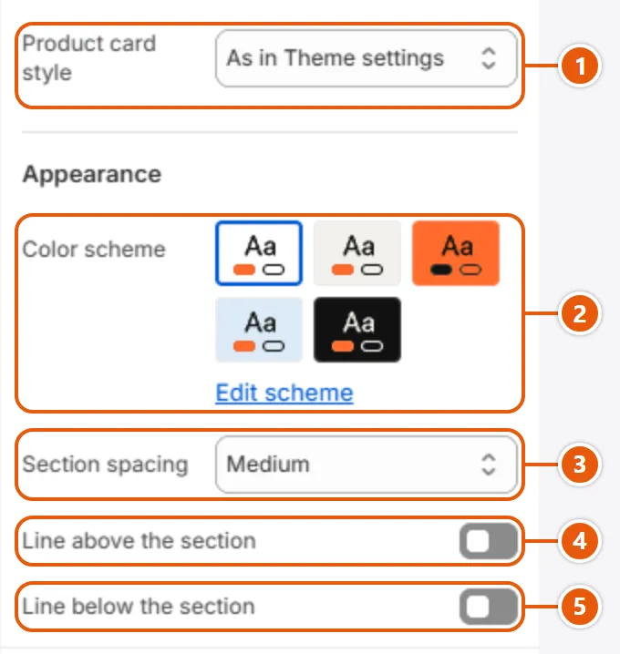 “Recently viewed” settings in the Shopify editor (2 of 2)