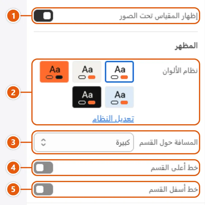إعدادات «قصة على المقياس» في محرر شوبيفاي (2 من 2)