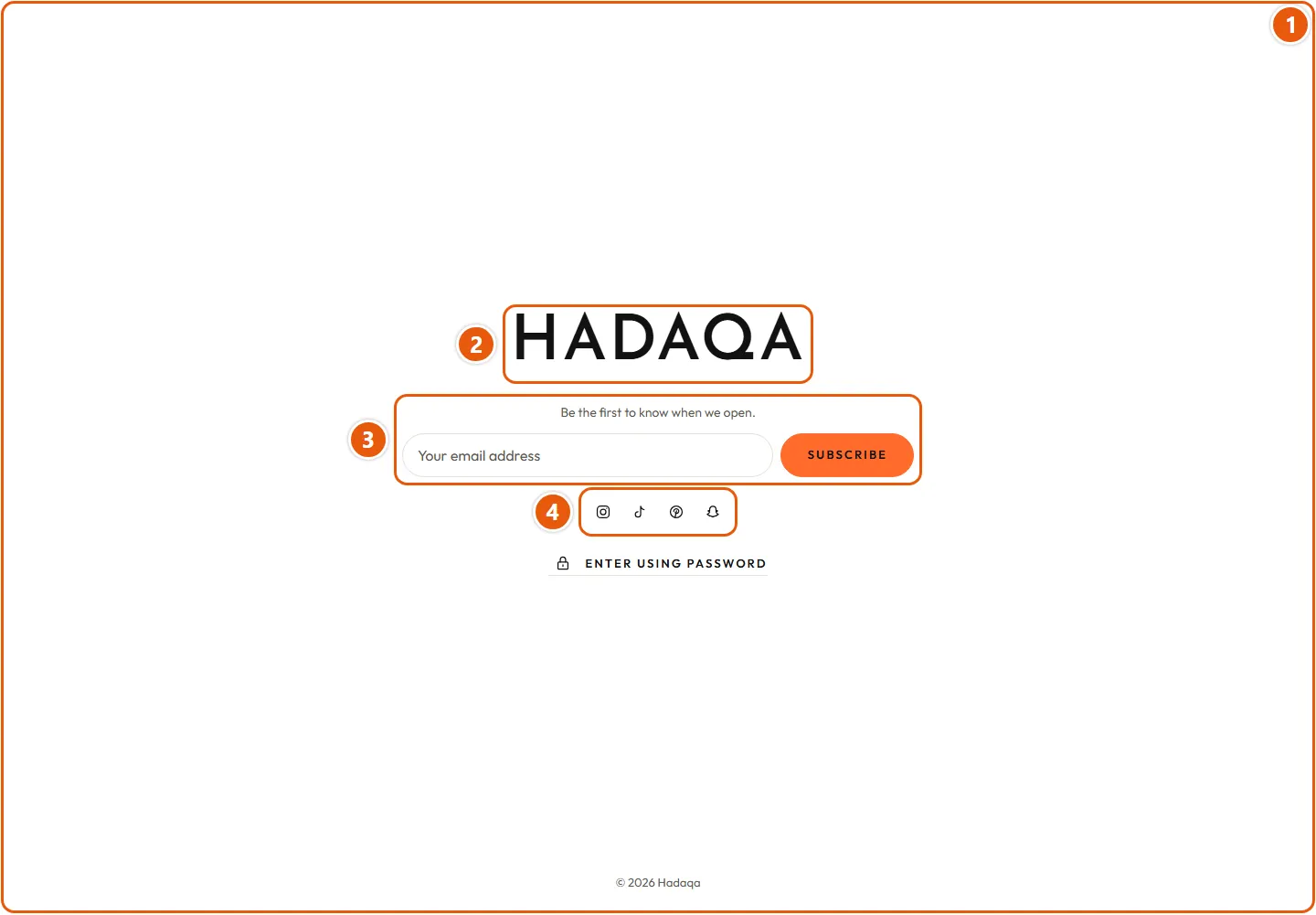 Where “Password page” shows in the store