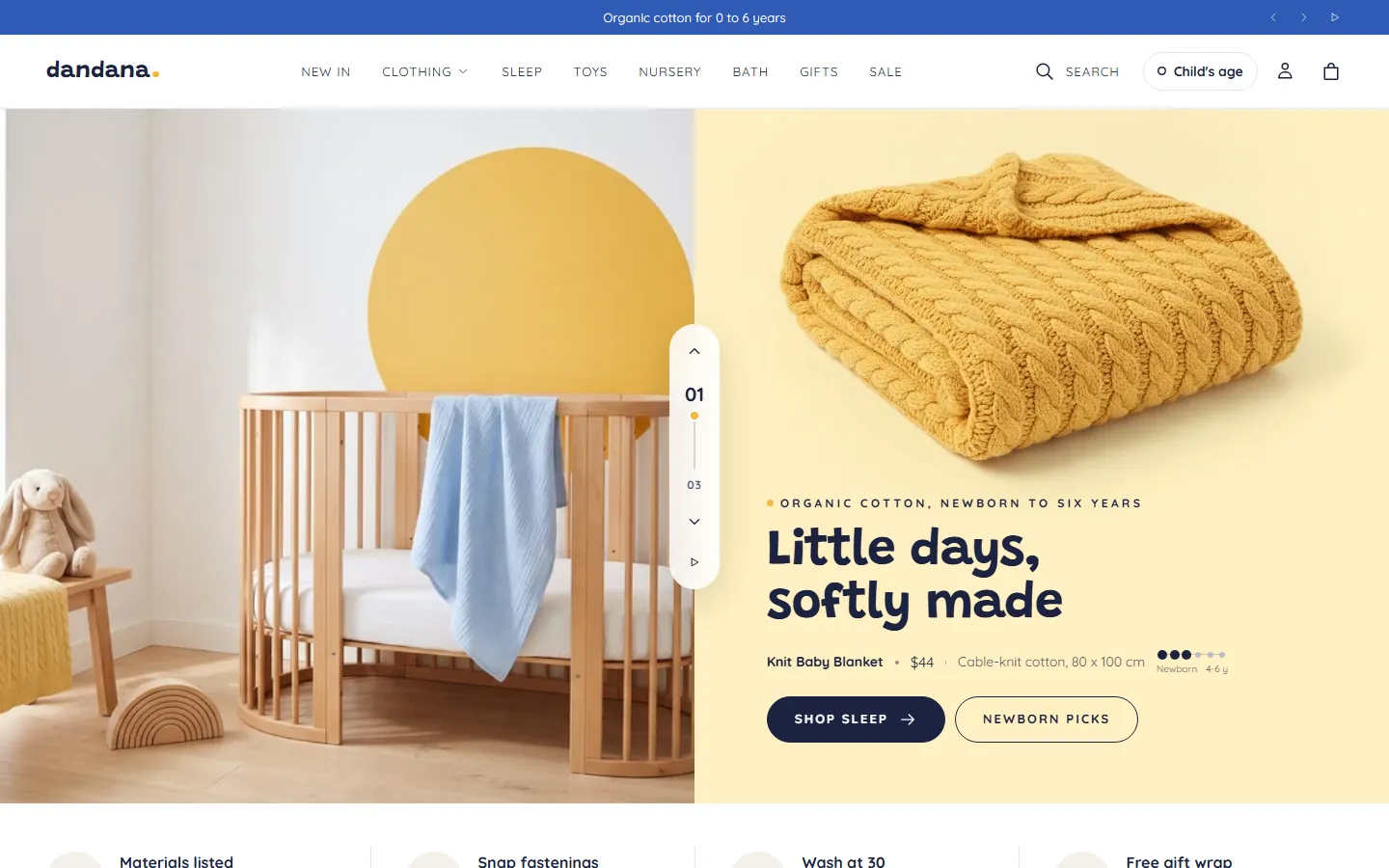 The Inchling design's home page, first screen