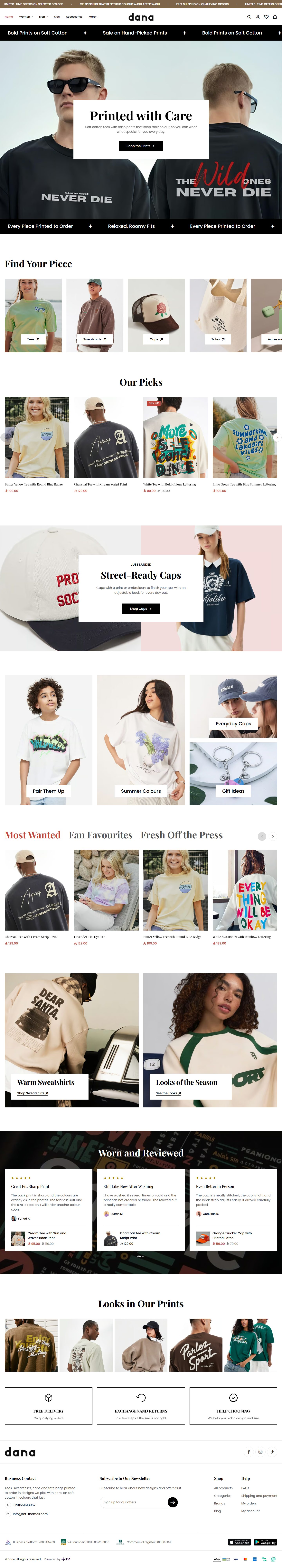 Home page of the Print on Demand design on desktop