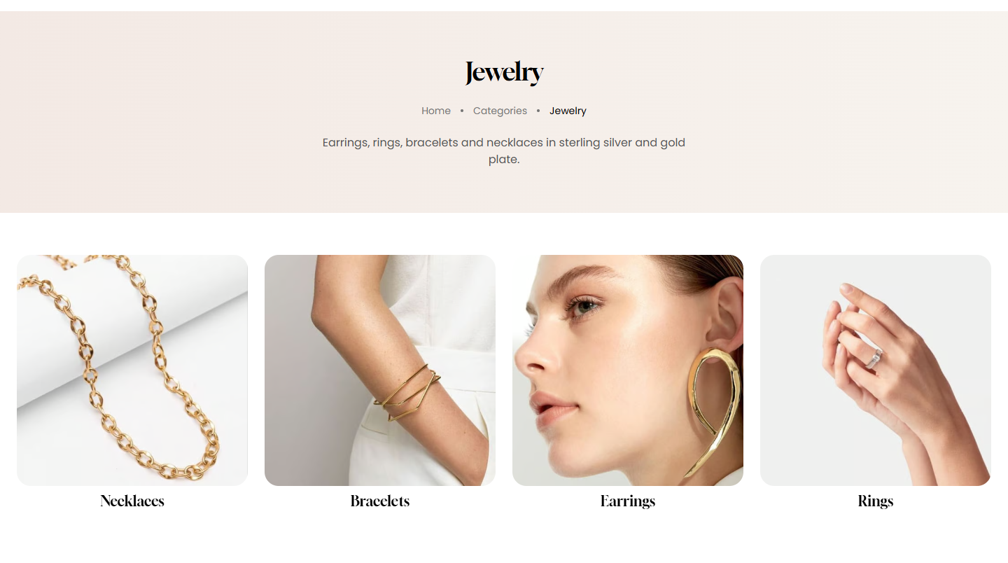 The sub-categories row above a category's products
