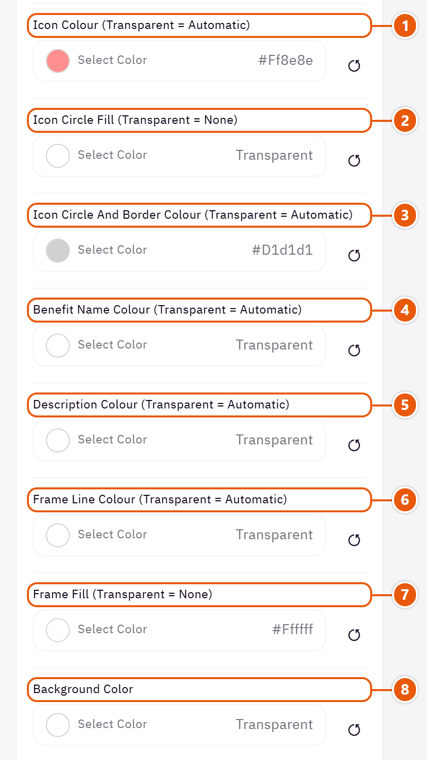 “Benefits” settings in the Zid editor (3 of 4)
