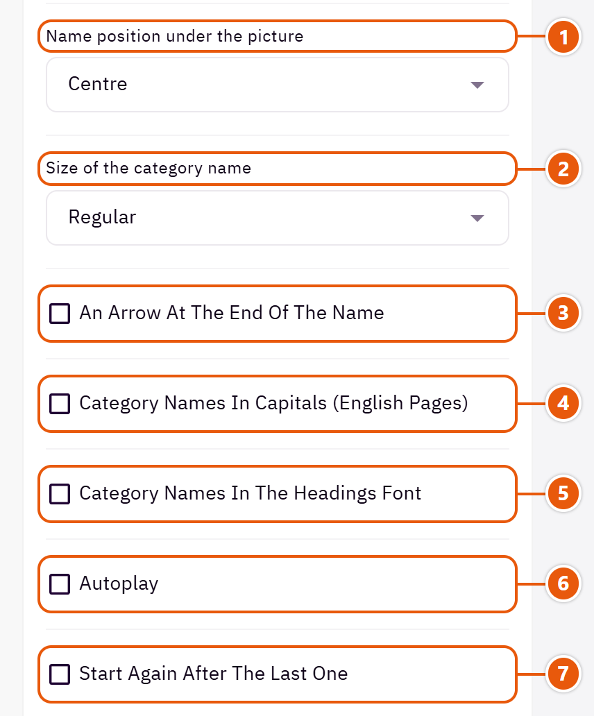 “Category carousel” settings in the Zid editor (4 of 6)