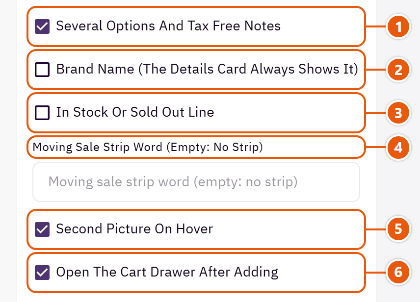 “Product card” settings in the Zid editor (4 of 4)