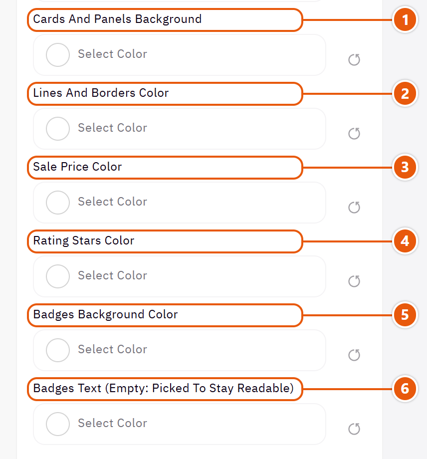 “Main colors” settings in the Zid editor (2 of 2)