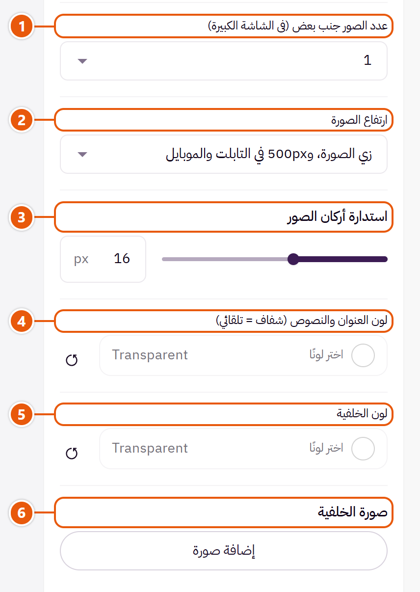 إعدادات «صورة بنقط منتجات» في محرر زد (2 من 3)