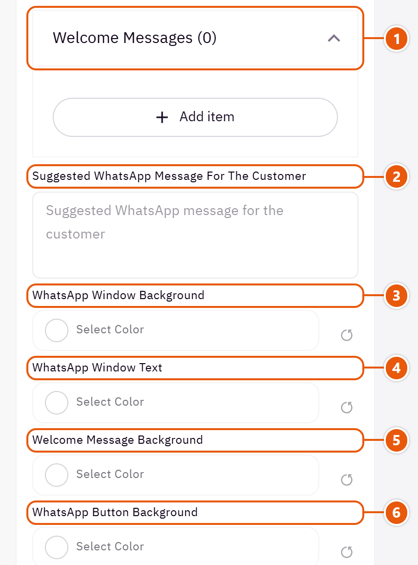 “WhatsApp and back to top” settings in the Zid editor (2 of 3)