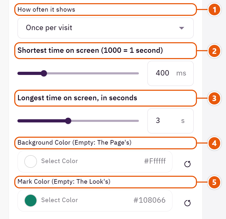 “Loading screen” settings in the Zid editor (2 of 2)