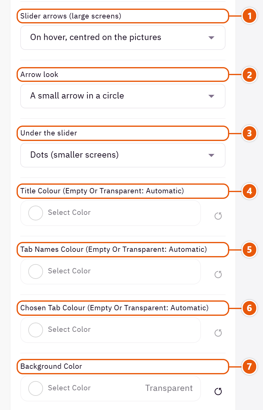 “Product tabs” settings in the Zid editor (5 of 6)