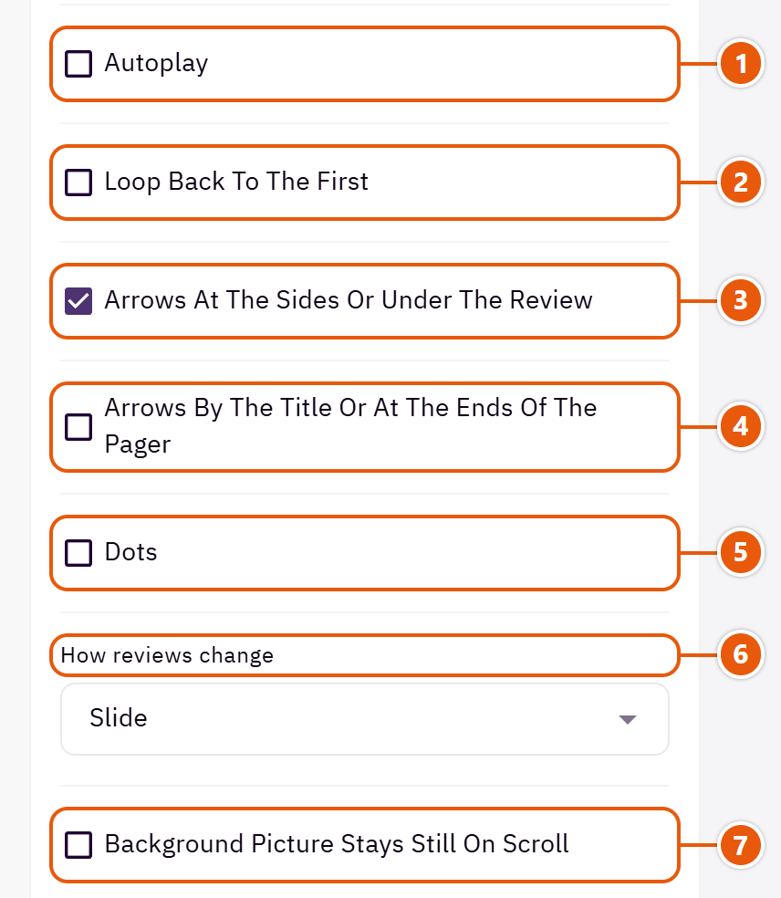 “Testimonials” settings in the Zid editor (3 of 5)