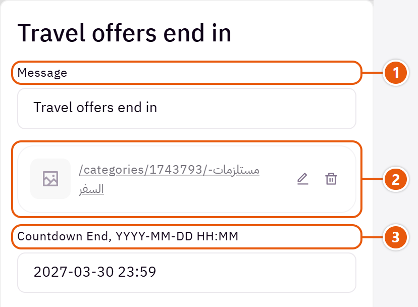“Moving messages” settings in the Zid editor