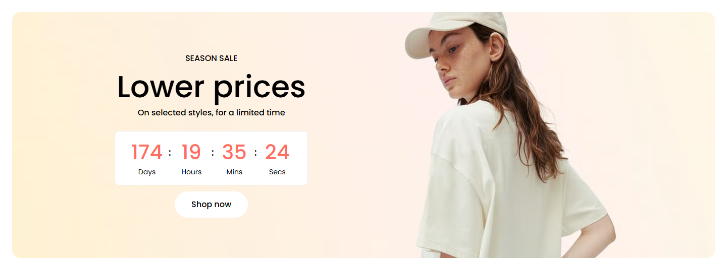 Picture with the text and countdown over it