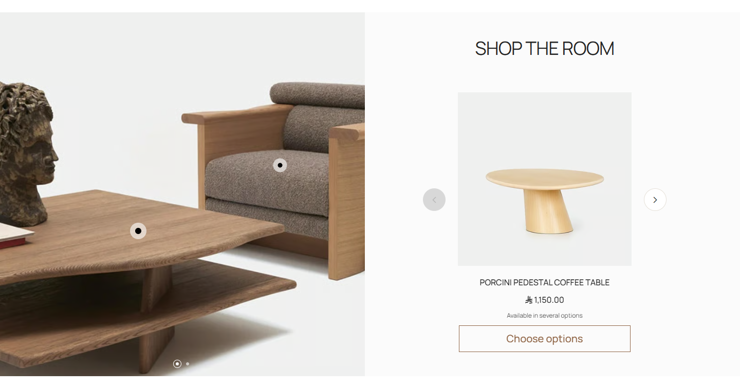 Shop the look (photo beside a slider)