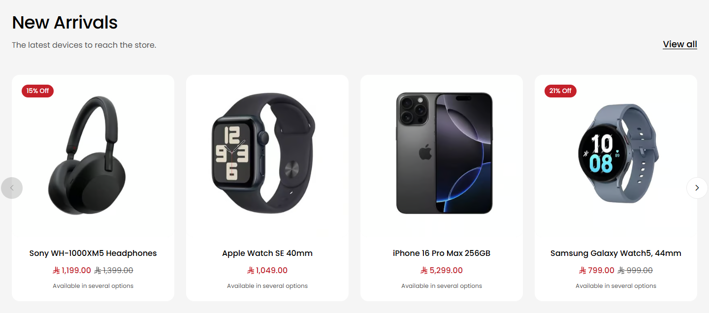 Product carousel