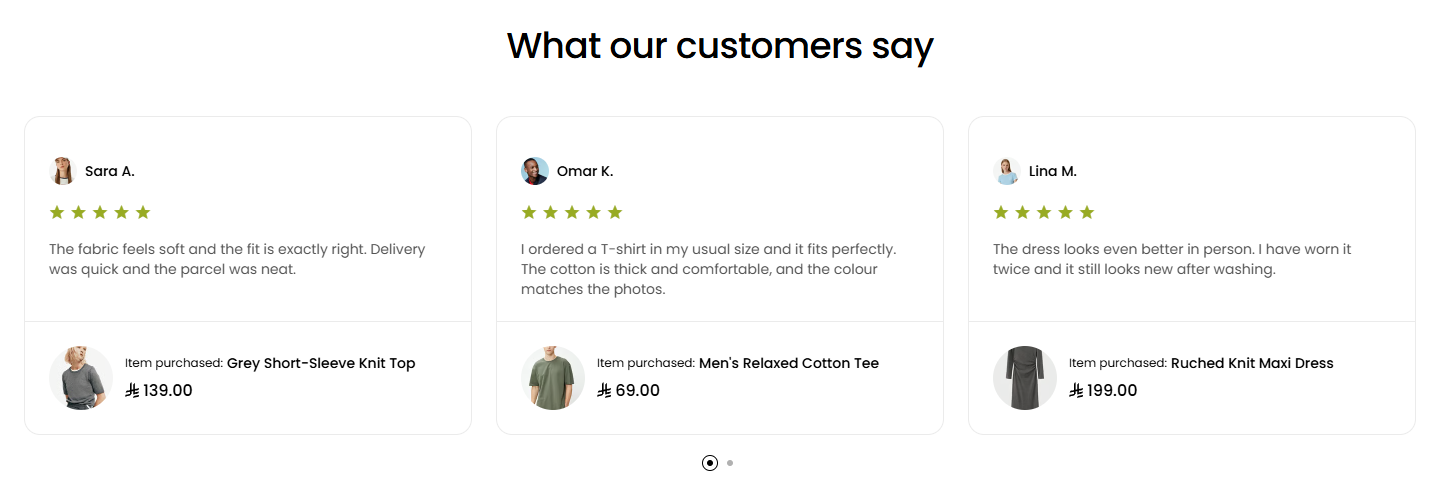Review cards with the product