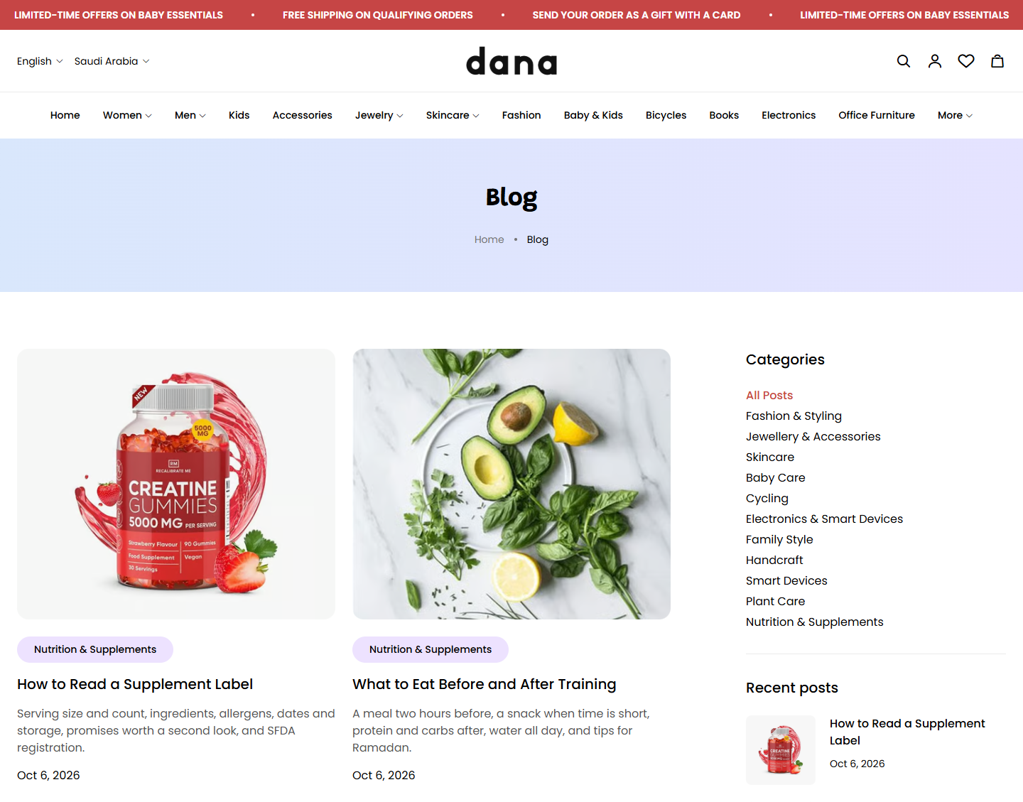 Blog page
