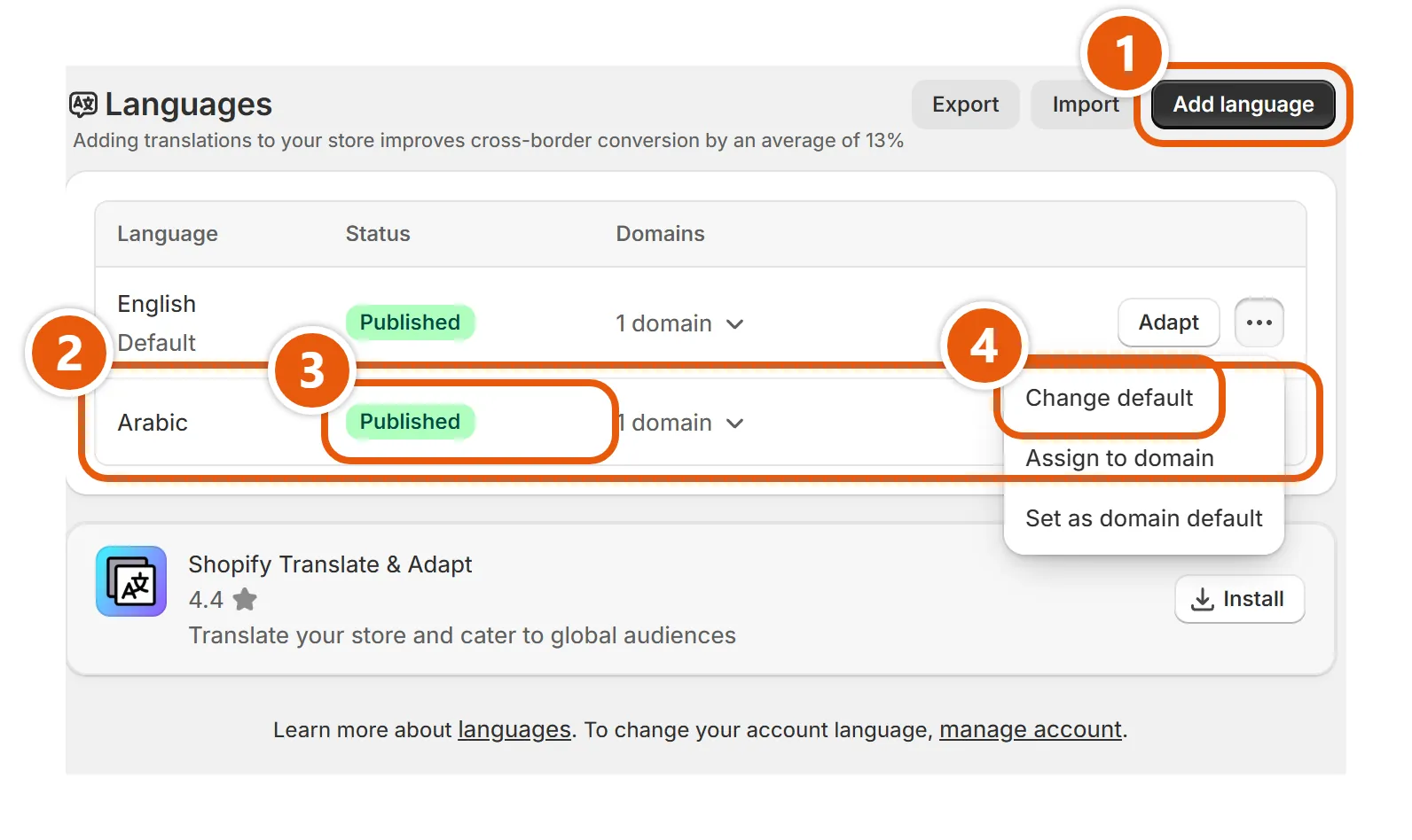 “Add Arabic or make it the default” with its numbers