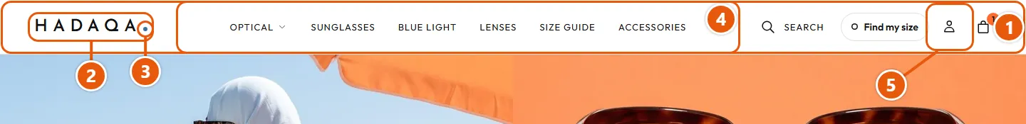 Where “Header” shows in the store