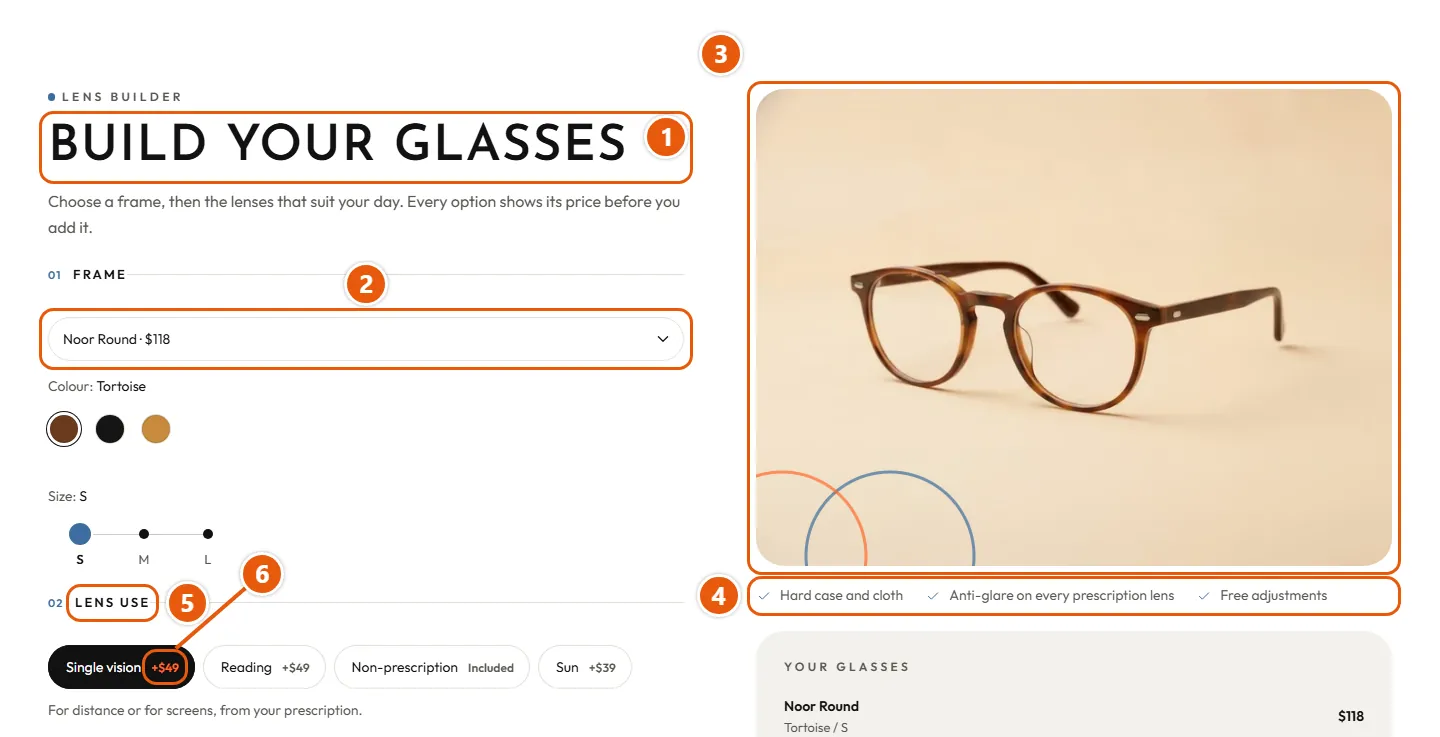 Where “Lens builder” shows in the store