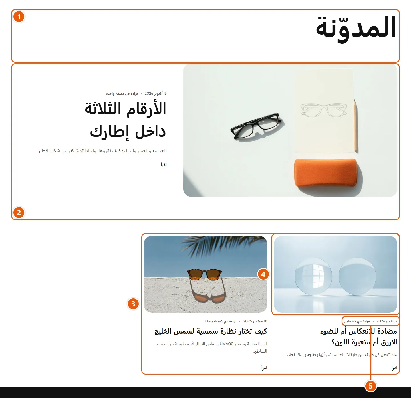 مكان إعدادات «المدونة» في المتجر