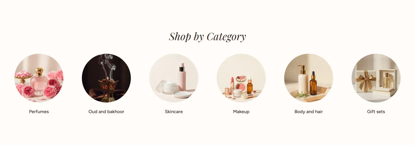 The “Collection list” section in the Rayhan design