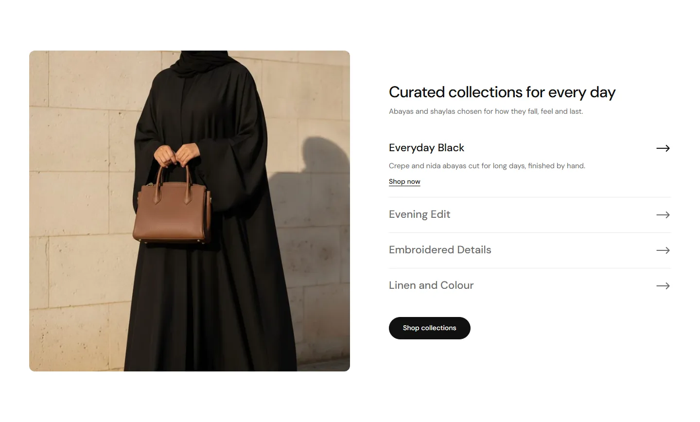 The “Collection accordion” section in the Sidra design