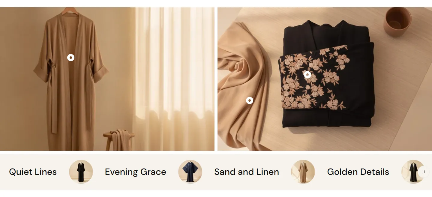 The “Lookbook” section in the Sidra design
