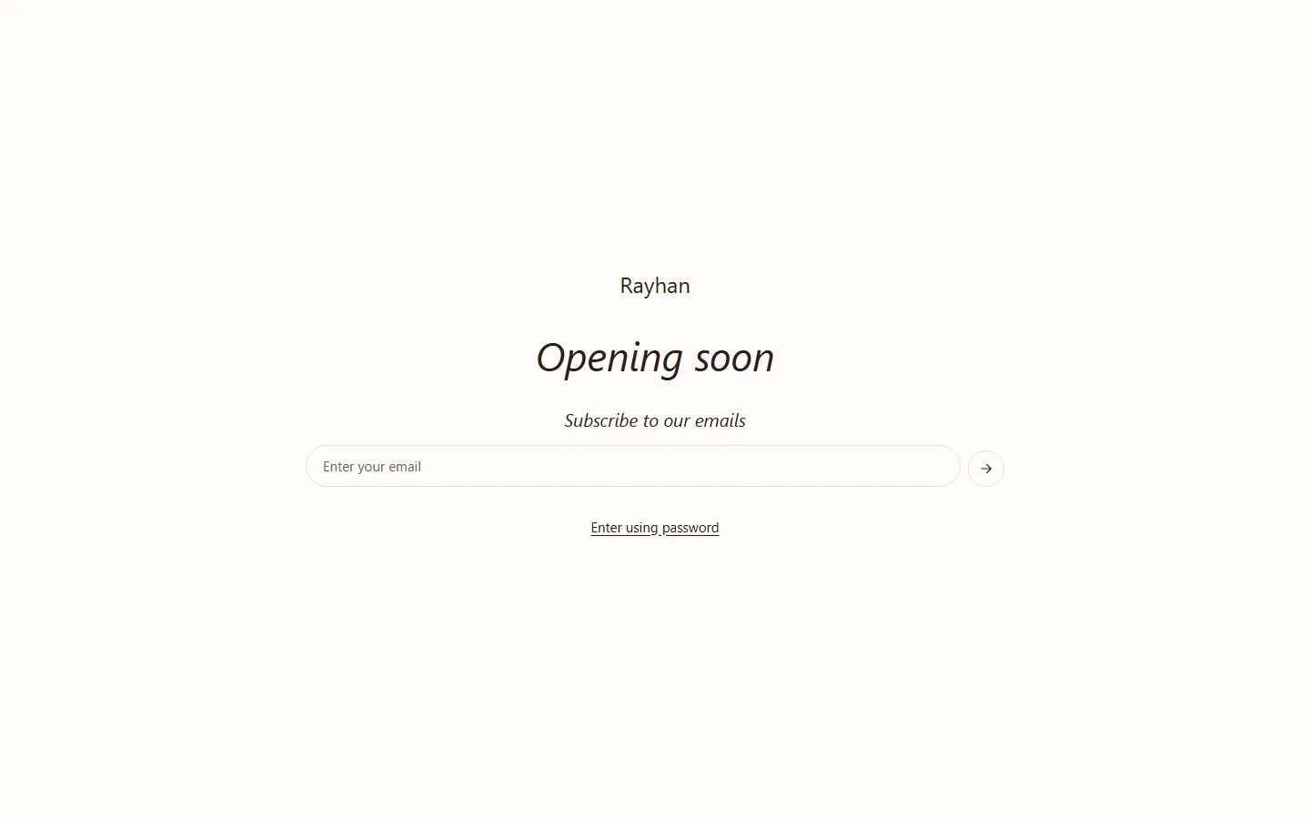 The “Password page” section in the Rayhan design