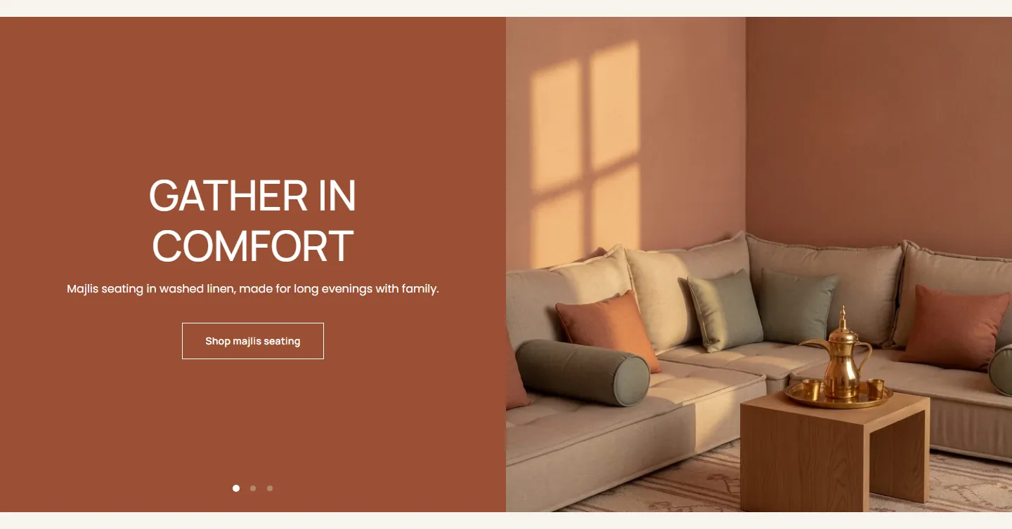 The “Color panel slideshow” section in the Liwan design